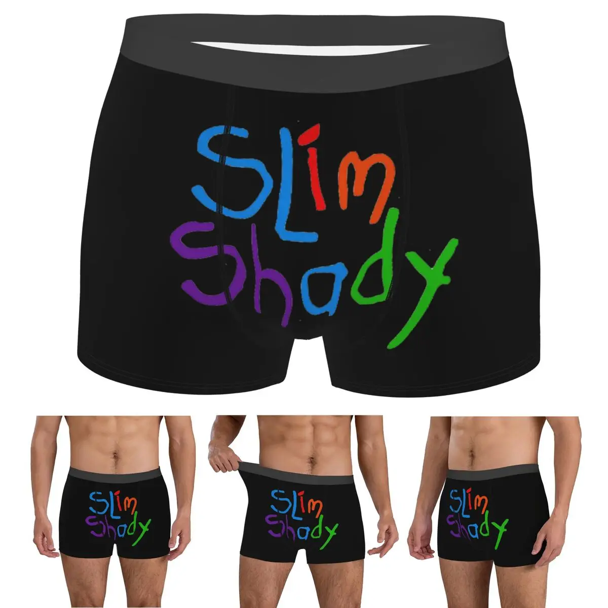 

Boxer Underpants Shorts The Death Of Slim Shady Eminem Panties Men's Ventilate Underwear for Homme Man Boyfriend Gifts