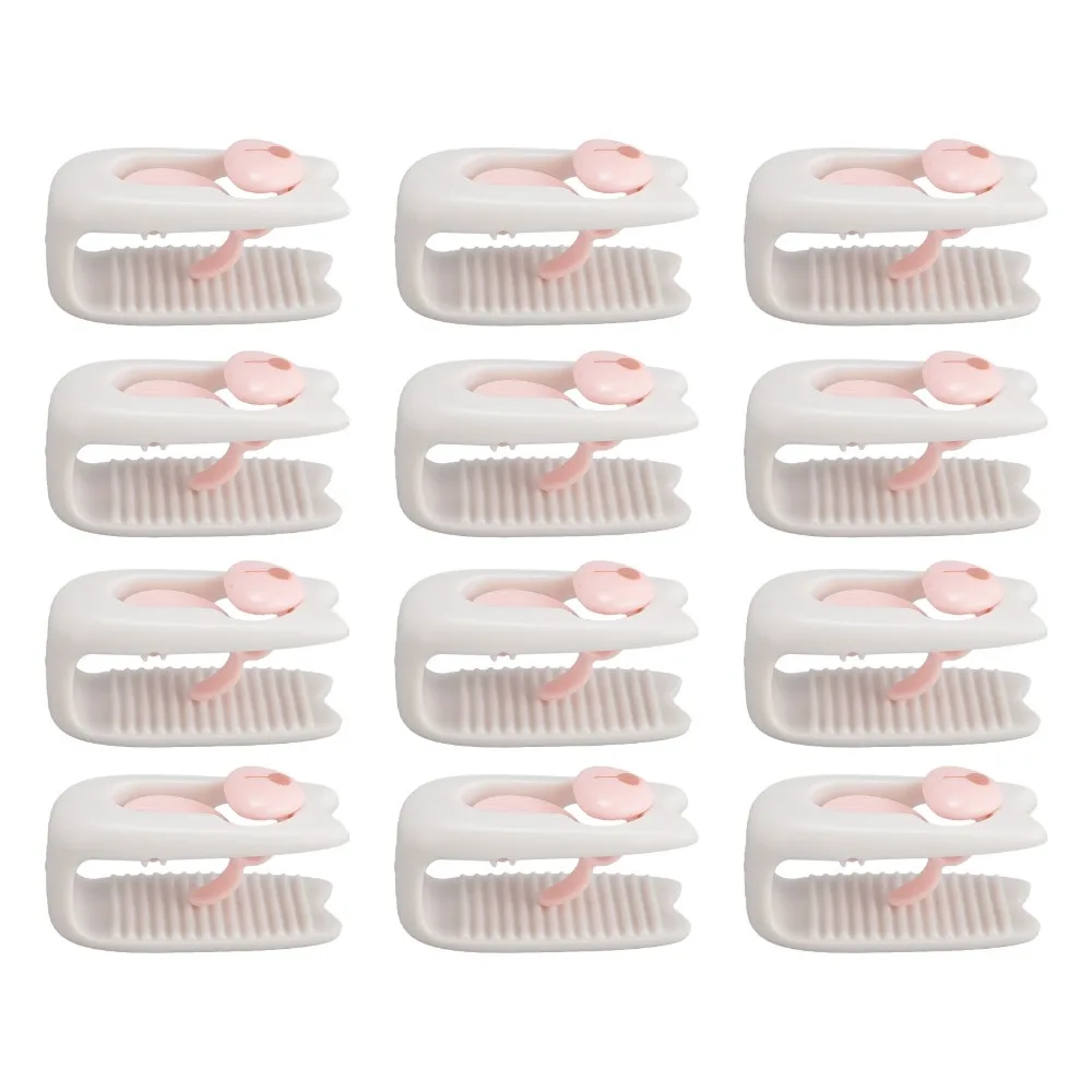 12Pcs Cute White/Pink/Blue Duvet Clips Bear Shape ABS Comforter Clips Easy Install Portable Blanket Fasteners Blanket