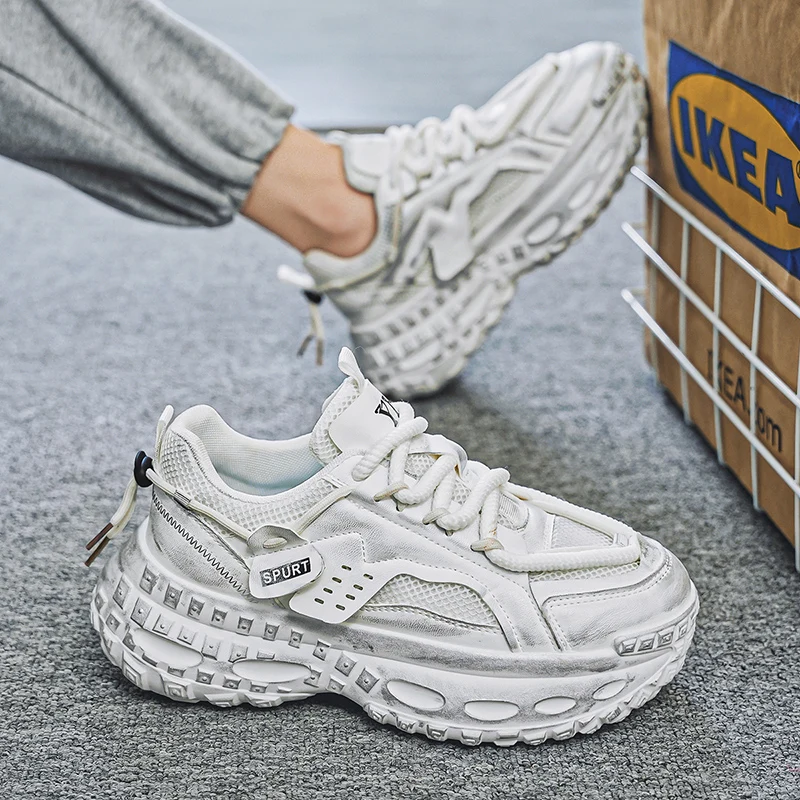 2025 Cushioned Running Shoes for Heavy Runners Lace-up Sneakers (Anti-slip) Outdoor Sports Men's Sneakers