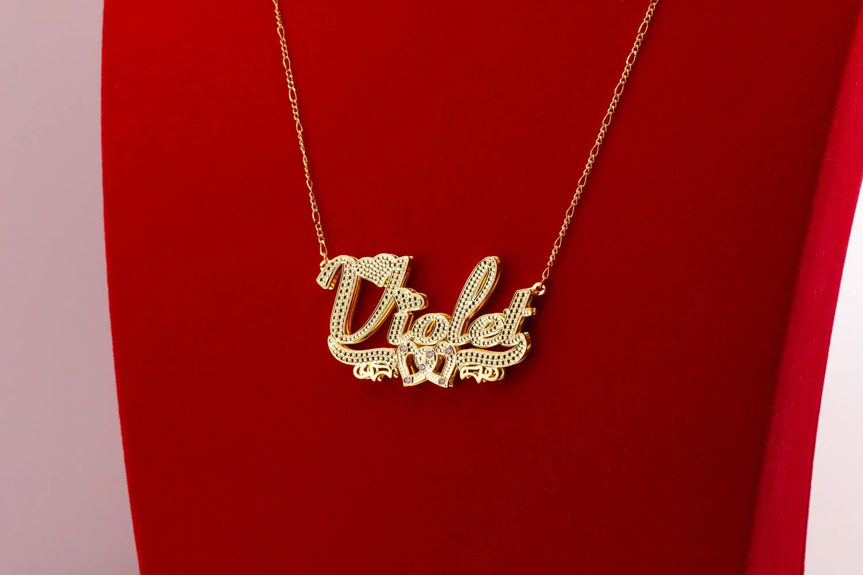 

Custom 3D Double Name Necklace, Daughter Necklace Gold Plated Girlfriend Necklace Gift for Her Gift for Wife Birthday Gift