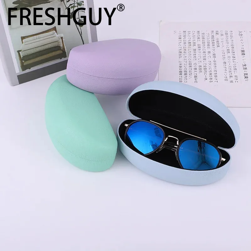 

Новинка 2024, модный футляр для солнцезащитных очков FRESHGUY из искусственной кожи, портативный однотонный Простой Футляр для очков