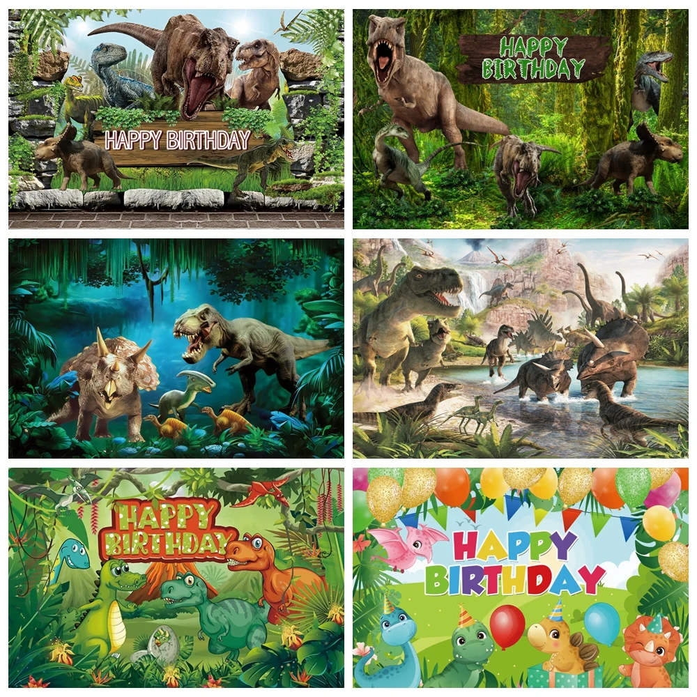 

Jungle Forest Dinosaur World Animal Safari Party Newborn Boy Birthday Baby Shower Photographic Backgrounds For Photo Studio