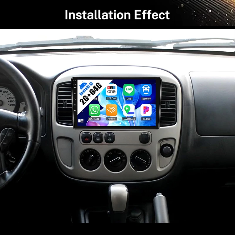 2 Din 8 Core Touch Screen Wifi 4G DSP 9 Inch Android Bt Multimedia Stereo Player Car Radio for Ford Kuga Escape 2004 2005