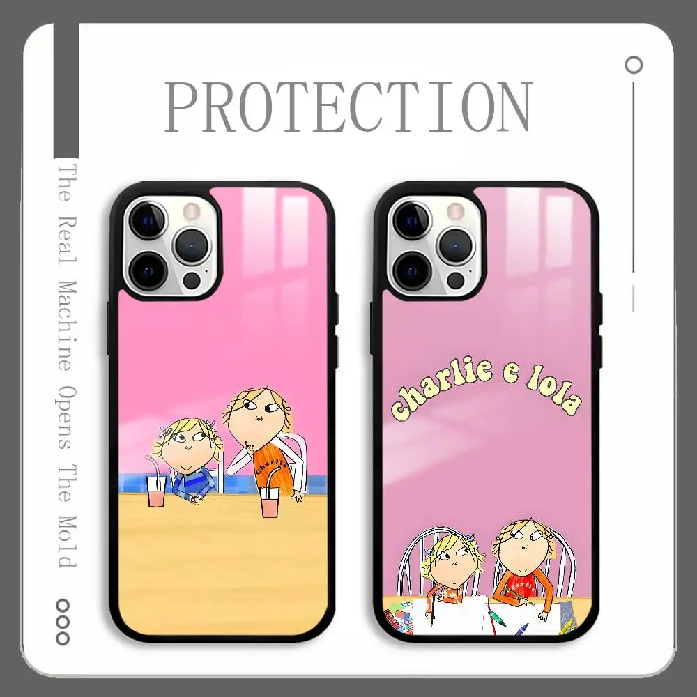 

Cartoon C-Charlie And Lola Phone Case For IPhone 16 15 14 13 12 11 Pro Max Plus Mini Magnetic Magsafe Wireless Charging Cover