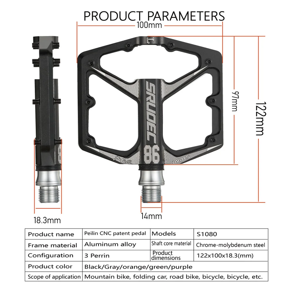 GOLDIX High Strength Sealed Bearing Mountain Bike Pedal Triperin Increased Anti slip Pedal For MTB and Road Bike Pedal