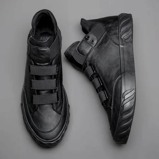 Nowe męskie skórzane buty Koreański trend Wygodne mokasyny Męskie buty Brytyjska moda Męskie wysokie trampki Nowe mokasyny męskie 588 g
