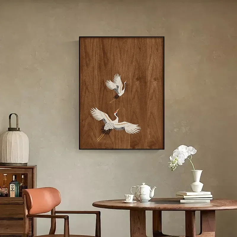 Stereoscopic luxury Background wall mural walnut pattern hanging painting