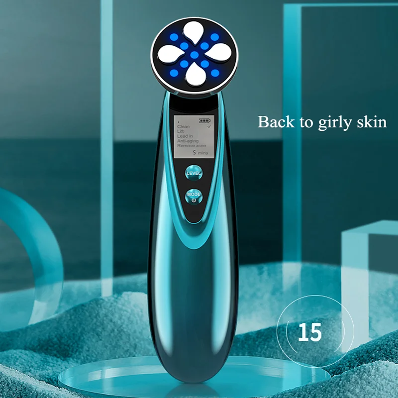 Multifunctional Microcurret Facial Massage Face Beauty Instrument Led Photon Rf Radio Frequency Home Use Skin Tightening Machine