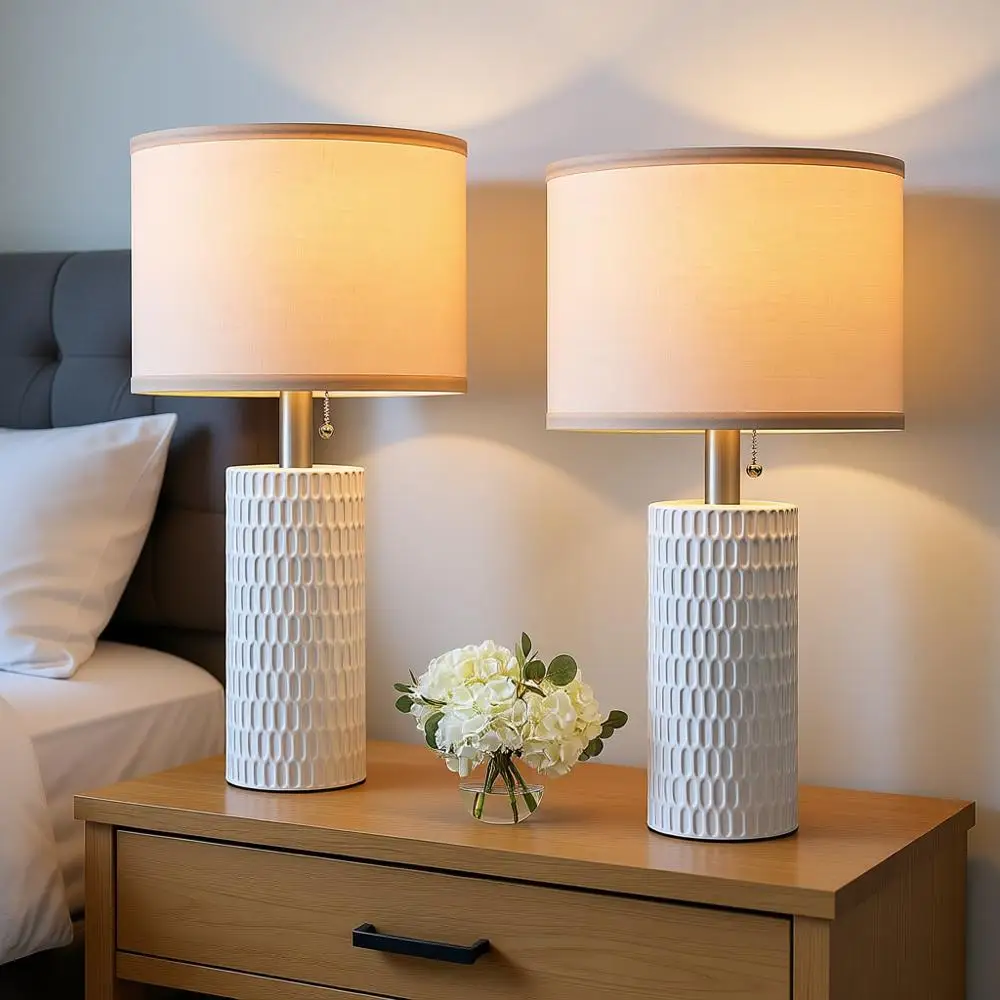

Table Lamps or Living Room Set, 2, Table Lamps or Bedroom, 20 Lamps or Night Stands, White