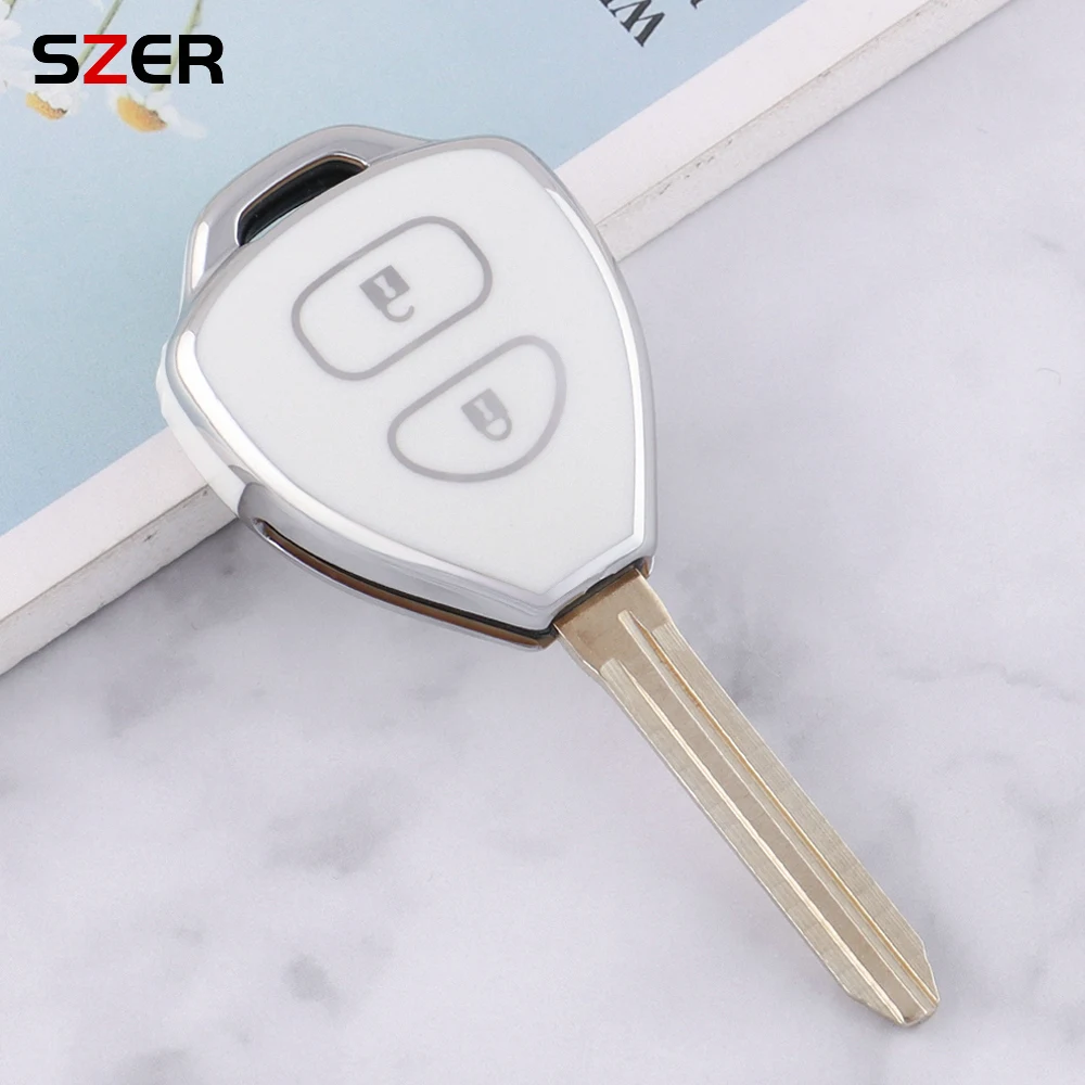TPU Car Key Case Cover Shell Fob For Toyota Corolla Camry Reiz RAV4 Crown Avalon Venza Matrix Yaris 4Runner Blank Accessories