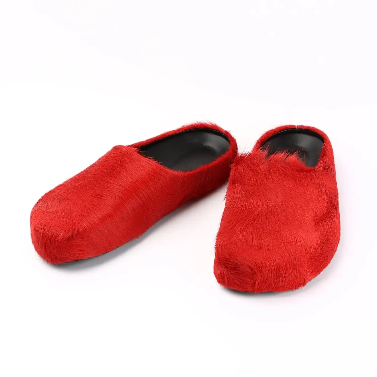 Fashion Design Men Mules pantofole italia new mocassini crine di cavallo Flat Furry slides donna vera pelle Casual Slipper outdoor