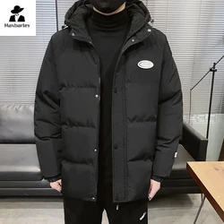 2024 Winter Jacket Men's Fashion Casual Solid Color Thick Warm Padded Coat Street Comfortable Cold-proof Hooded Parkas Ski Suit