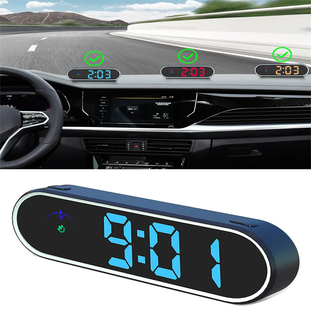 

Car Headup Display GPS Digital Speedometer Colorful LED Display Clock & Compass Function Overspeed Alarm for Car Truck SUV RV