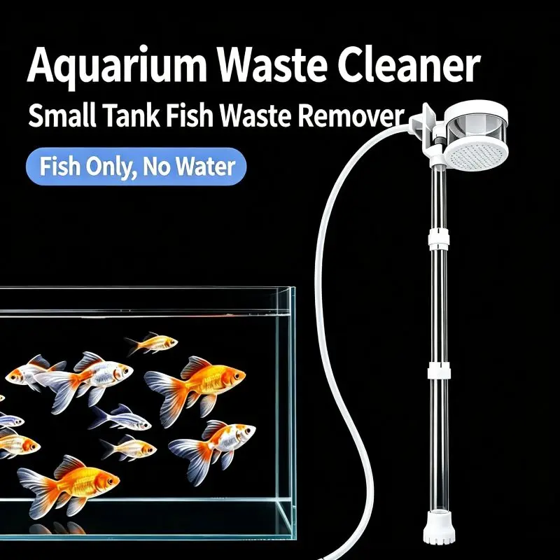 Detachable Air Lift Aquarium Fish Waste Collector Poop Cleaner Water Cir Filter Aquascape Surface Oil Skimmer Adjustable Lenght