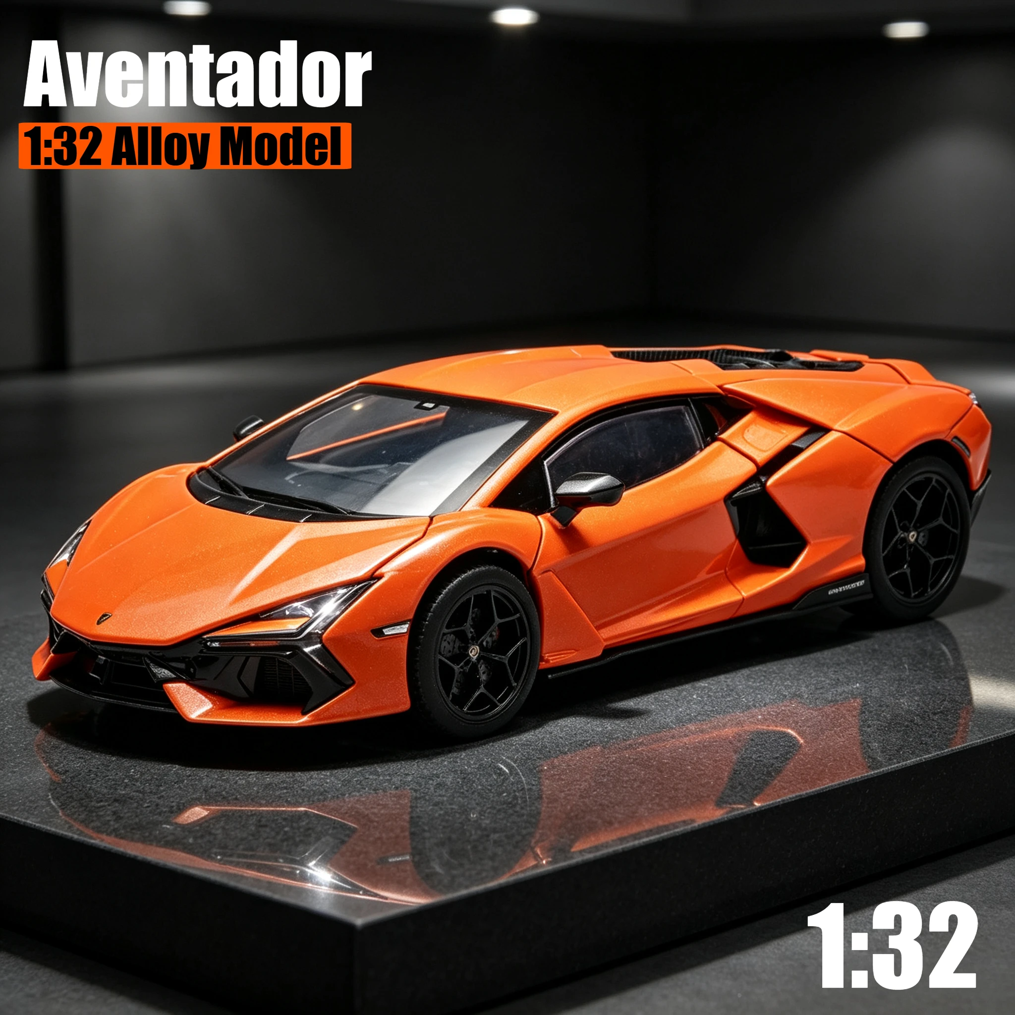 1:32 Aventador Simulation Alloy Car Model Sound and Light Effect Pullback Desktop Ornament Toy Gift
