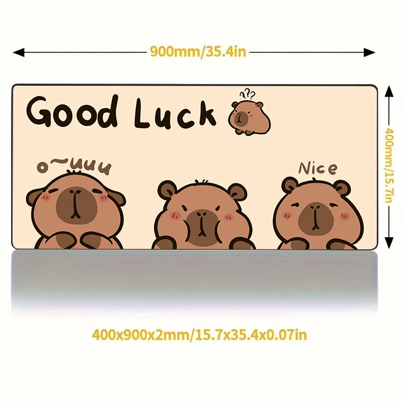 Cute Capybala Mouse Pad Gamer Mousepads Lock Edge Gaming Pad 40x90cm Mouse Mat Large Keyboard Mat Desk Pad For Computer Laptop