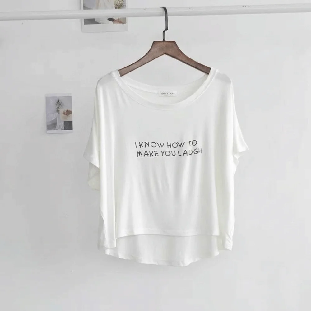 Belly Button Baring Korean Mask Shirt Soft Cotton Short Sleeve High Waist T-shirt Loose Fit High Waist Summer Cotton T-shirt