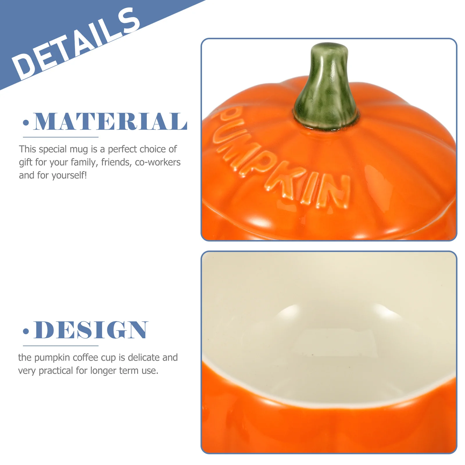 

Halloween Pumpkin Mug Stylish Handle Milk Cup for Water Juice Coffee Office Home Decorative Drinkware Pumpkin Mug