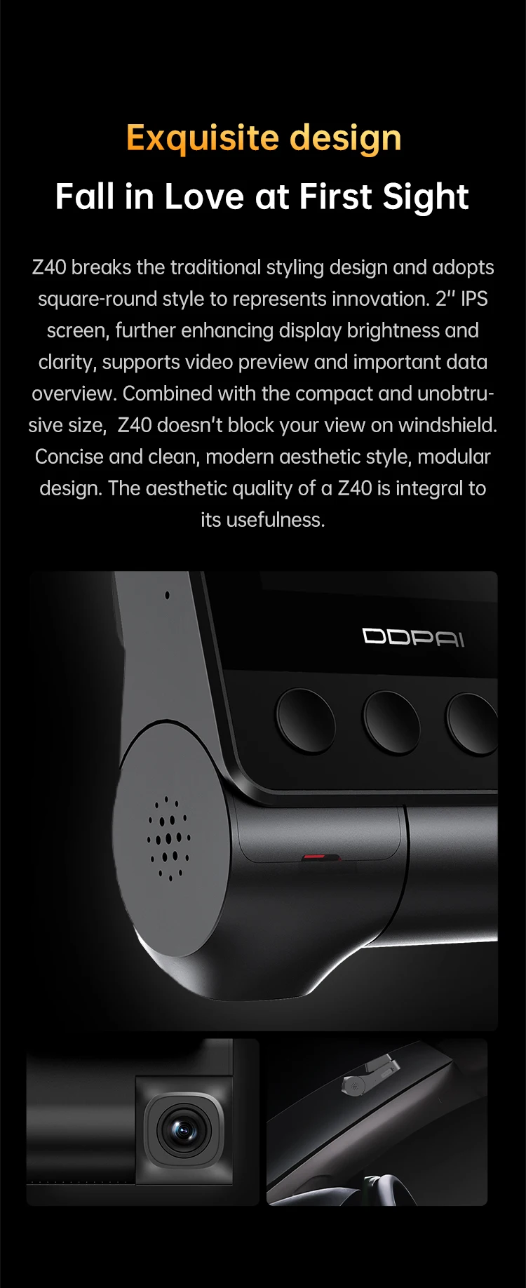 DDPAI Z40 Dash Cam Car Camera Recorder Sony IMX335 1944P HD Video GPS Tracking 360 Rotation Wifi DVR 24H Parking Protector