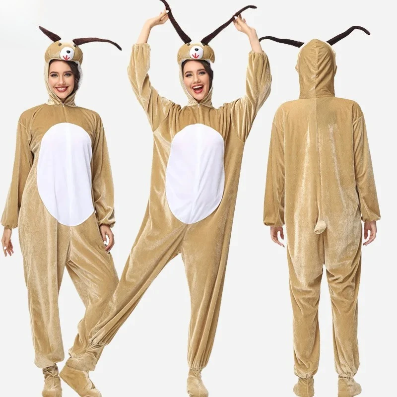 

Halloween Goat Mascot Costume - Adult Full-Body Animal Onesie | Cute Movie-Inspired Cosplay Outfit for Animal Role-Play