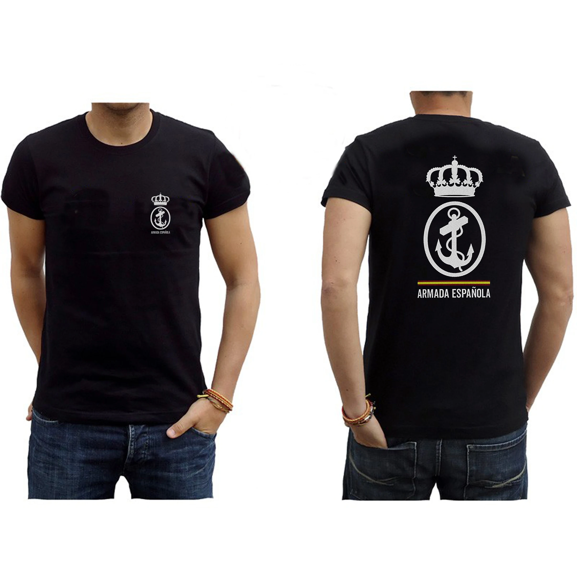 Spanish Armed Force Spain Naval  T Shirt. 100% Cotton Short Sleeve O-Neck Casual T-shirts Loose Top New Size S-3XL