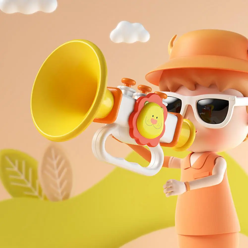 Toddler Trumpet Toy Musical Instrument Toy for Toddlers Baby Trumpet with Lanyard for Oral Muscles Training Lung for Boys