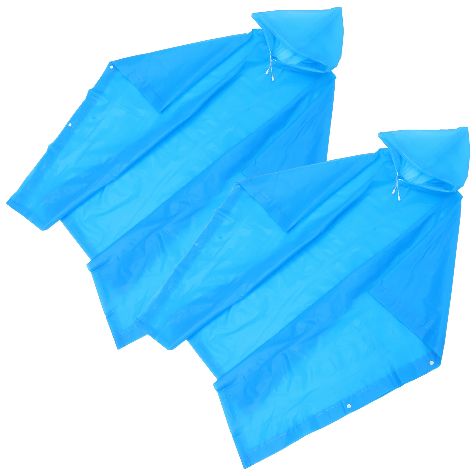 

2 pcs White Rainproof Poncho Adult Hooded Lightweight Portable Reusable Waterproof Outdoor Hiking Camping Travel Coat