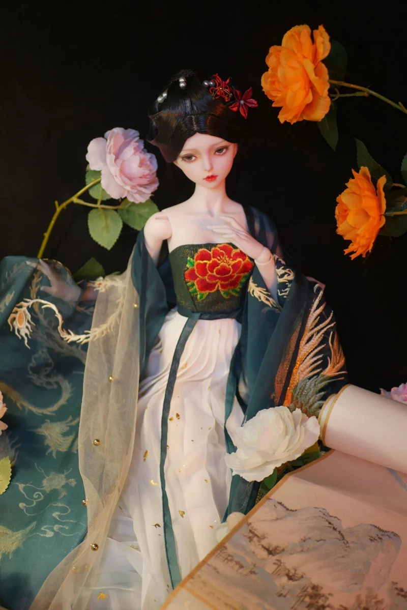 1/3 Schaal BJD Oude Kostuum Hanfu Fee Jurk Outfit Voor BJD/SD SD13 Grote Meisje EID Vrouwen Pop kleding Accessoires A1372