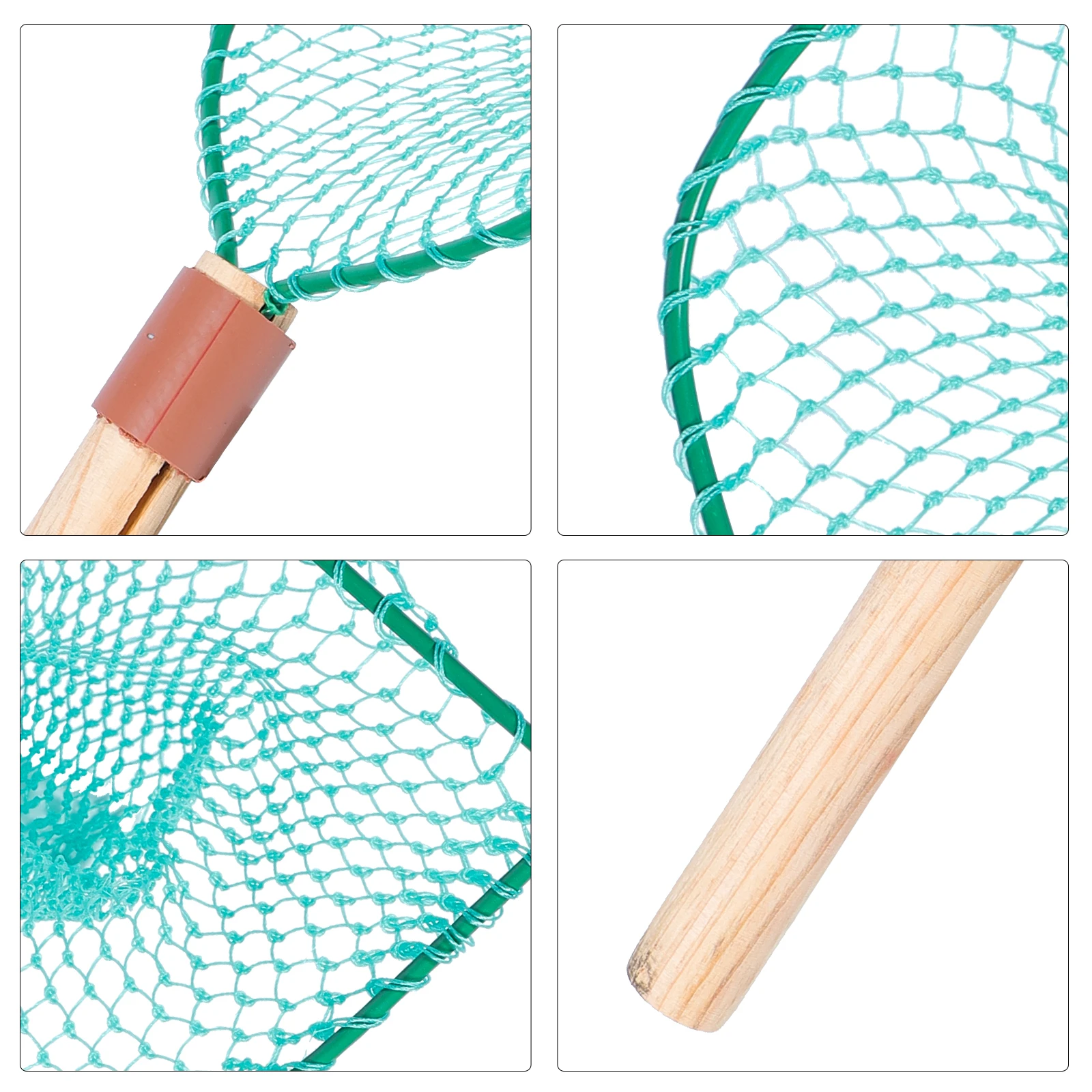 

Wooden Handle Copy Net Fishing Nets Replaceable Polyester Adjustable Length Lightweight Durable Portable Fish Friendly Beginner