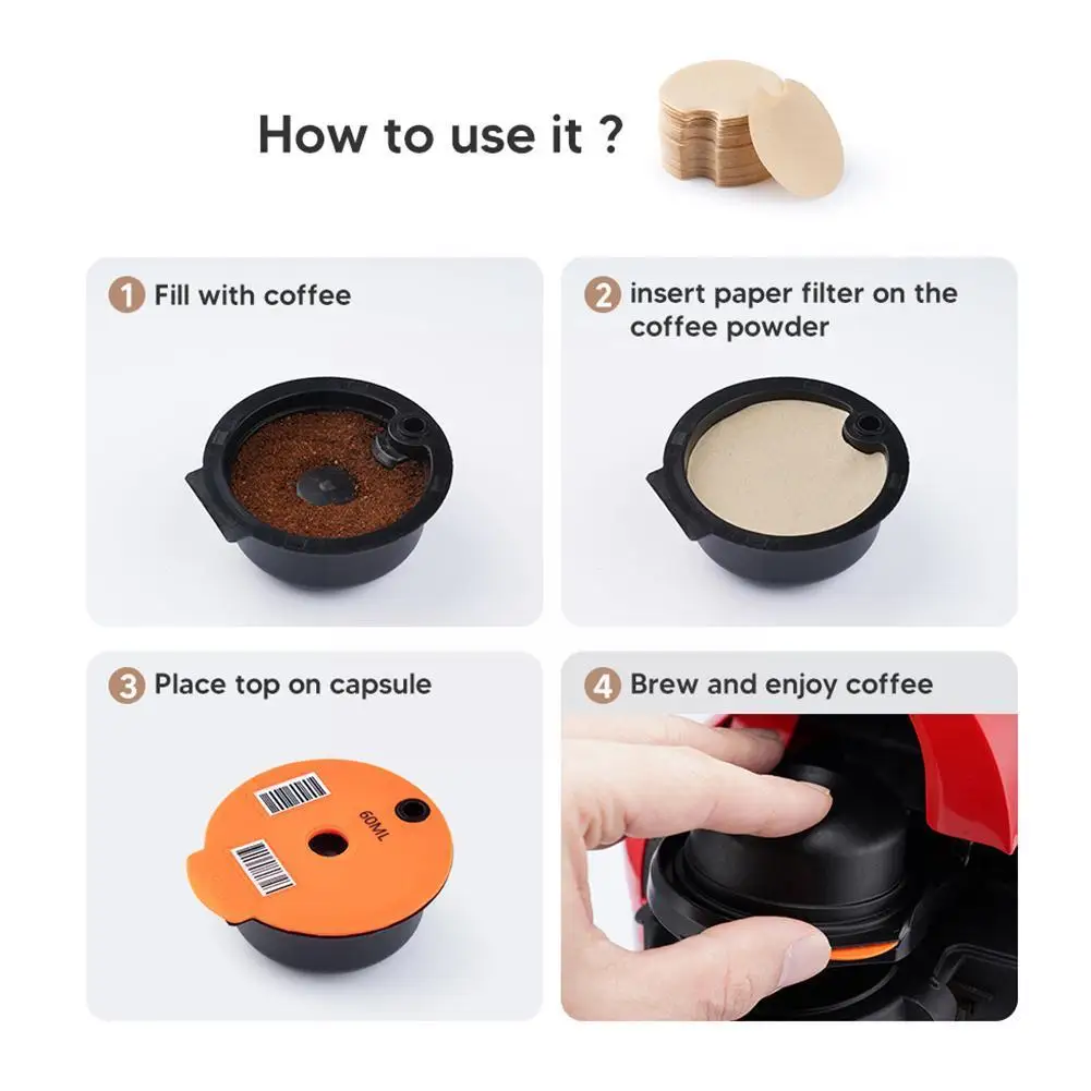 50pc Disposible Paper Filter For Reusable Tassimo/nespresso Coffee Capsule Protect From Block Keep Capsule For Cleaning N9o0