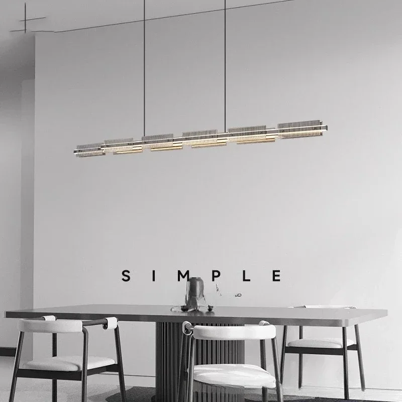 All-copper long dining room chandelier living room round modern simple Italian full spectrum eye