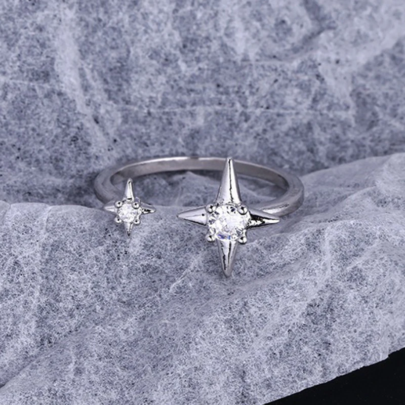 Shining Star Opening Rings for Women Adjustable Korean Dainty Finger Pinky Ring Accessories Fashion Jewelry Gift Dropship KCR080