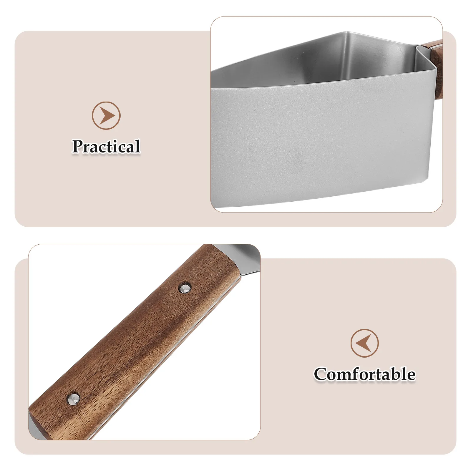 Stainless Steel Watermelon Cutter Triangle Fruit Slicer Wood Handle Portable Kitchen Tool for BBQ Picnic