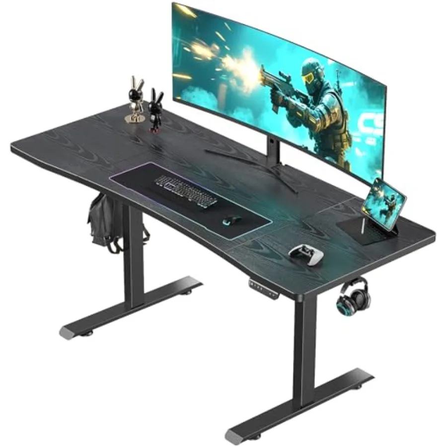 

Электрический стоячий стол 63 x 28 дюймов для сидения, стояния, работы, домашнего офиса, компьютерный стол для учебы, коврик для письма и игр Woo