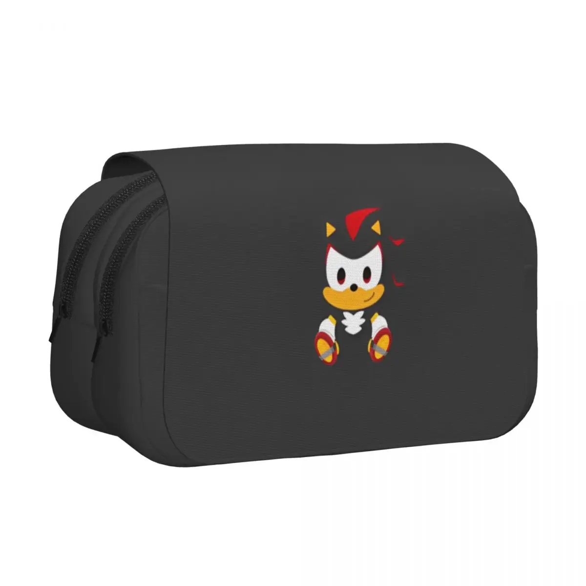 Double Clamshell Pen Case Shadow The Hedgehogs Cartoon Pencil Box Pen Box for Student Bags Students School Zipper Stationery