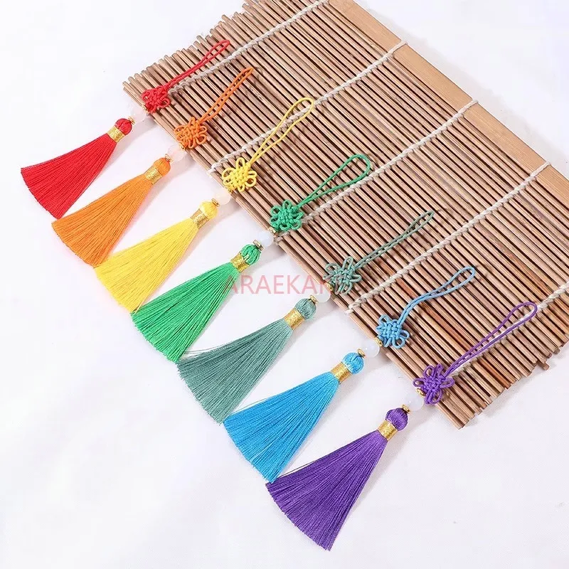 1pcs bead and Chinese knot for purses, craft Tassels with gold thread， wrapped,