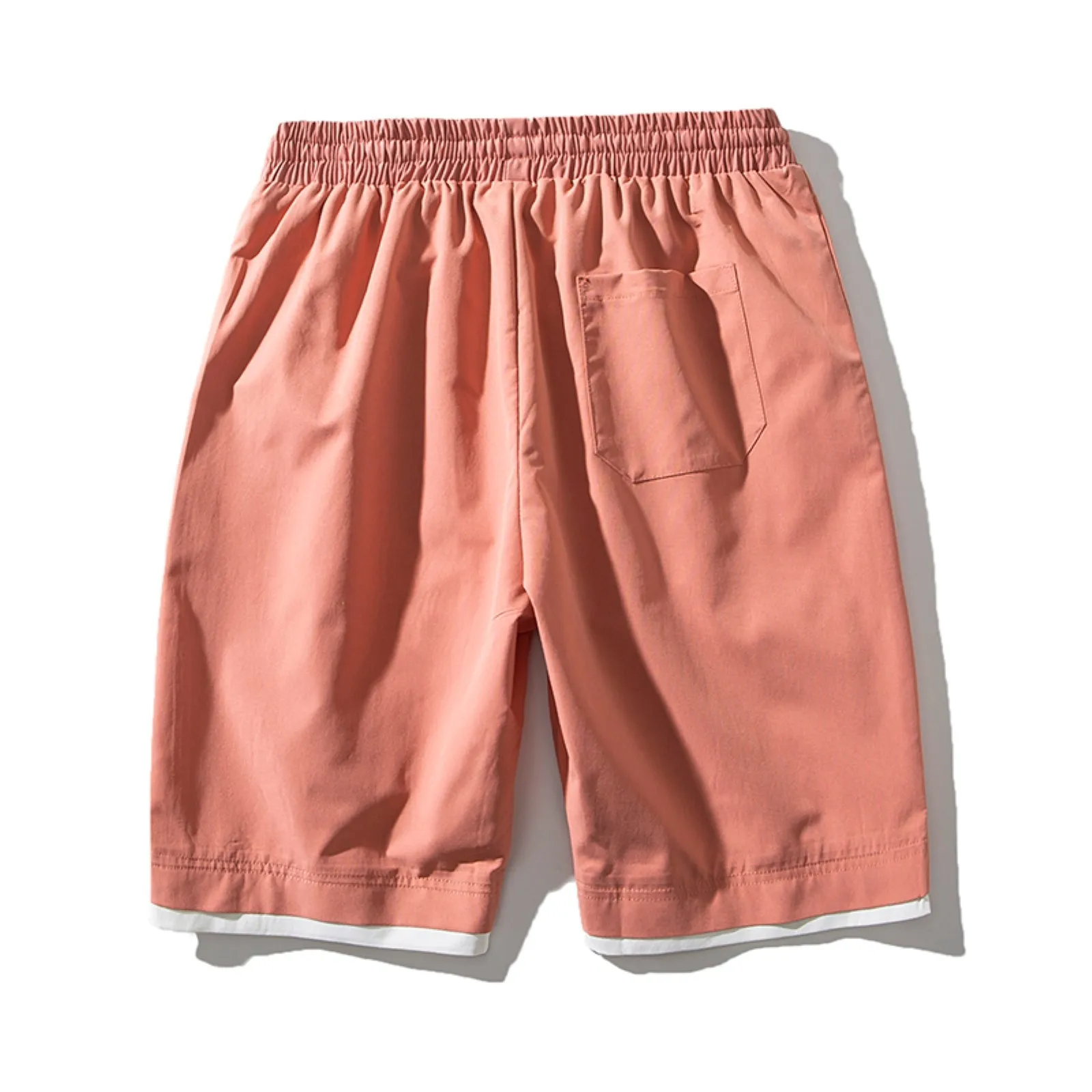 Pantalones cortos de playa para hombre, transpirables, cómodos, Color sólido, sueltos, con cordón, recortados, hawaianos, juveniles, Verano