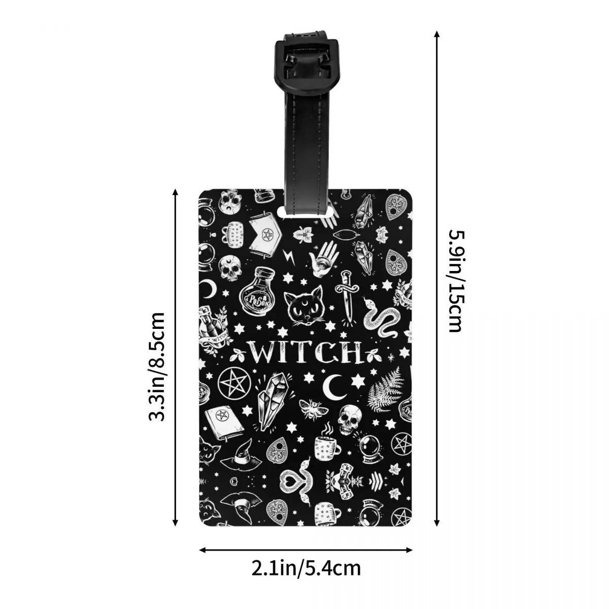 Чемодан с узором ведьмы, бирка для багажа на Хэллоуин, оккультная Готическая Волшебная дорожная сумка, чемодан, личная Обложка, идентификационная бирка