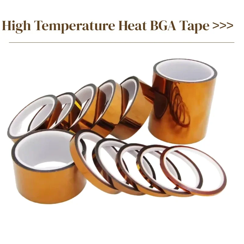 High Temperature Heat BGA Tape Thermal Insulation Tape Polyimide Adhesive Insulating adhesive Tape 3D printing Board protection