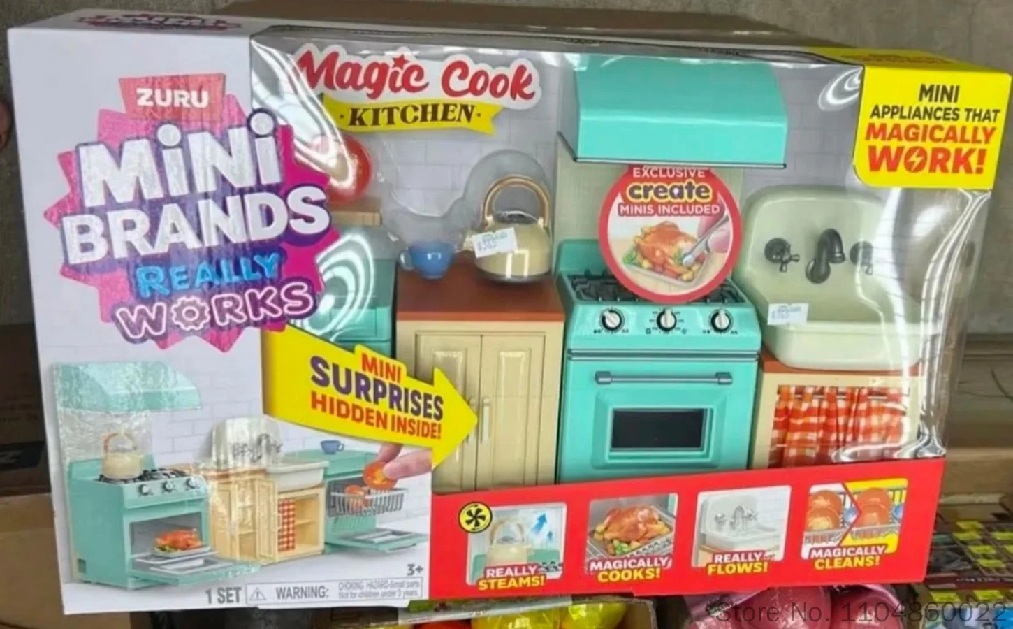 New Zuru Mini Brands Magic Cook Kitchen Set Surprise Toy Mini Appliances Really Works Washing Machine Oven Stove Toy Gifts