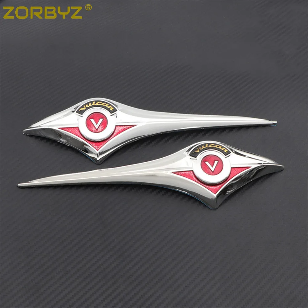 ZORBYZ Motorcycle Chrome Gas Tank Emblem Sticker Badge Decal For Kawasaki Vulcan VN 500 750 800 900 1500