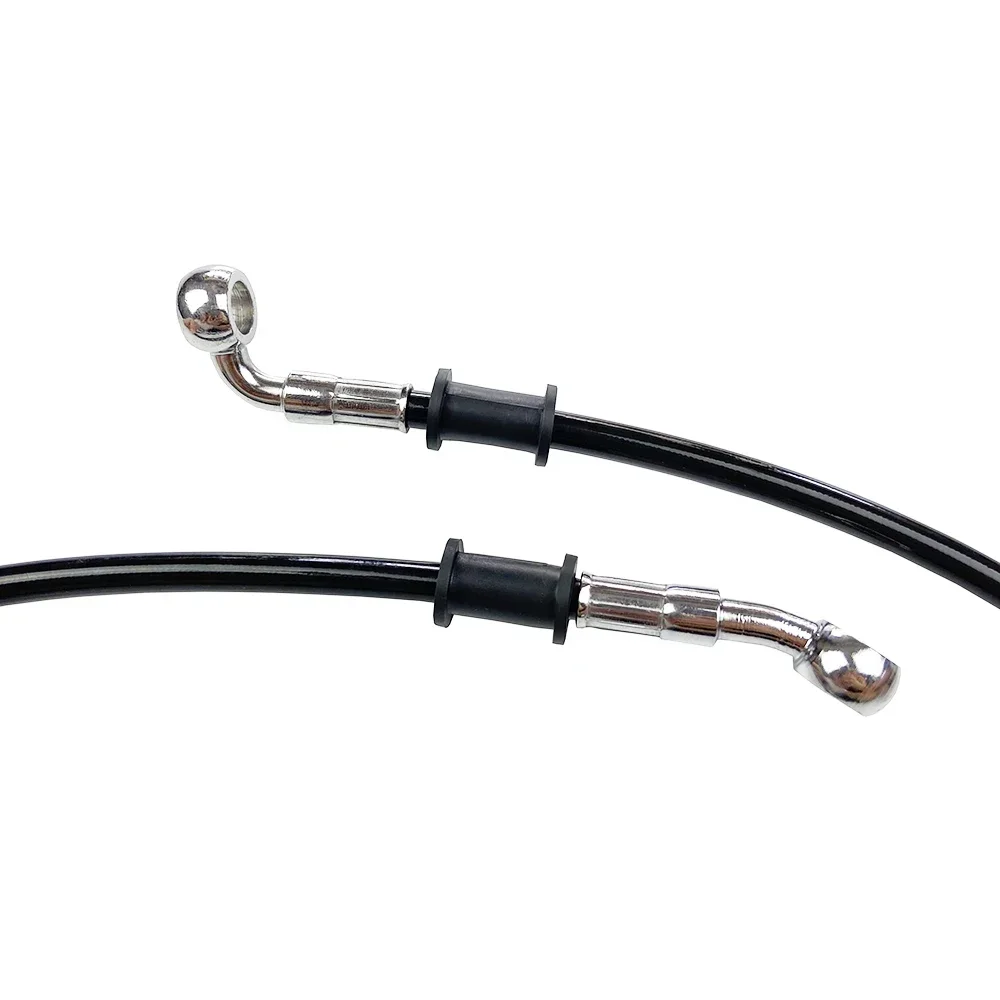 Black 400mm-2200mm Motorcycle Hydraulic Reinforced Brake Clutch Oil Hose Line Pipe For 28°-90° Pipe Line Braided oil hose image 6