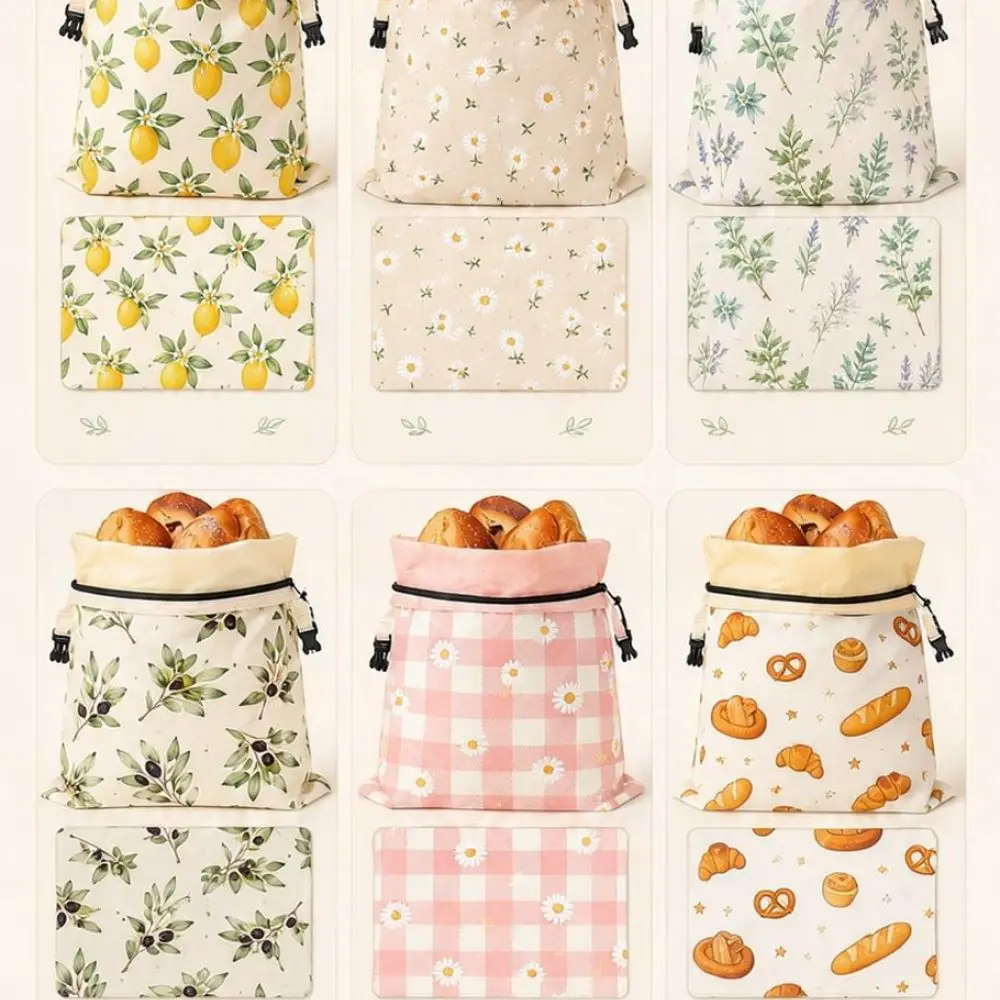 Beeswax Food Storage Wrap Bag Eco Friendly Cotton Bread Keeper Sustainable Kitchen Organization Pouch For Fresh Produce