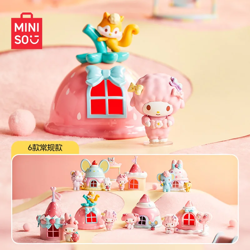 MINISO Blind Box Melody&Piano My Melody Little Sheep Play Home Collection Ornaments for Girls Gift Handmade