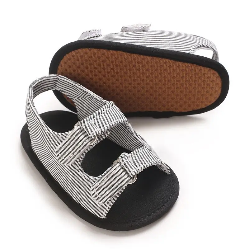 Baby Walking Shoes Summer Ultra Soft Cloth First Walkers with Double Hook and Loop Straps for Boys 0-12 Months