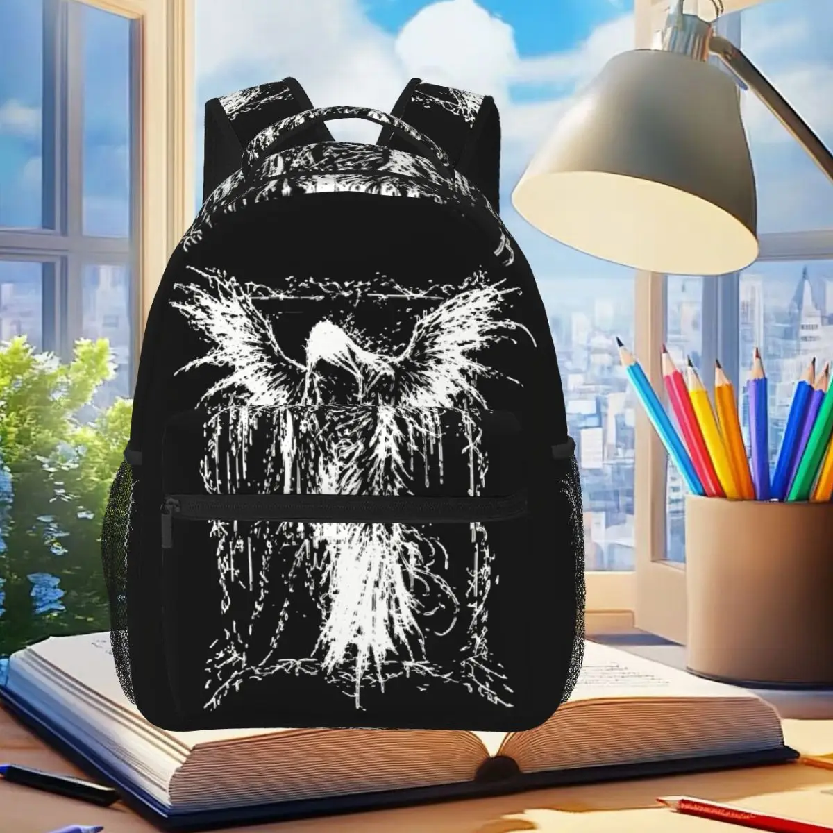 Retro Dark Angel Gothic Backpack Student Boys Girls BookBag Children School Bag Laptop Shoulder Bags for Men Women
