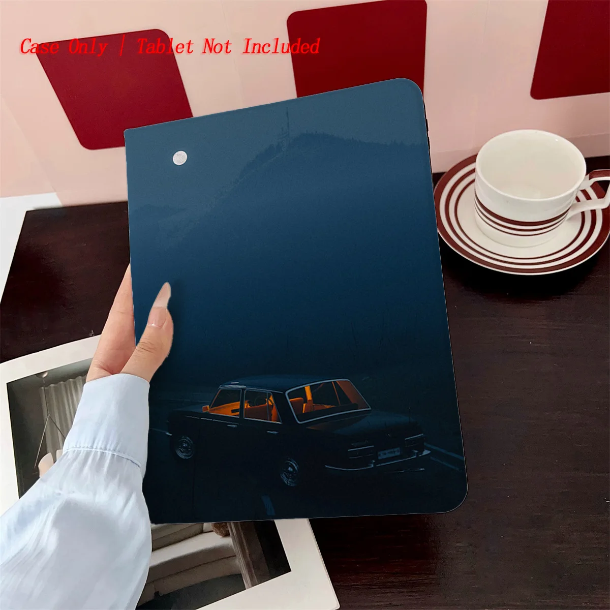 

Чехол для iPad с принтом Scenic Foggy Mountain Side и маленьких автомобилей для Mini 5/6/7 7,9/8,3, противоударный силиконовый бампер с подставкой