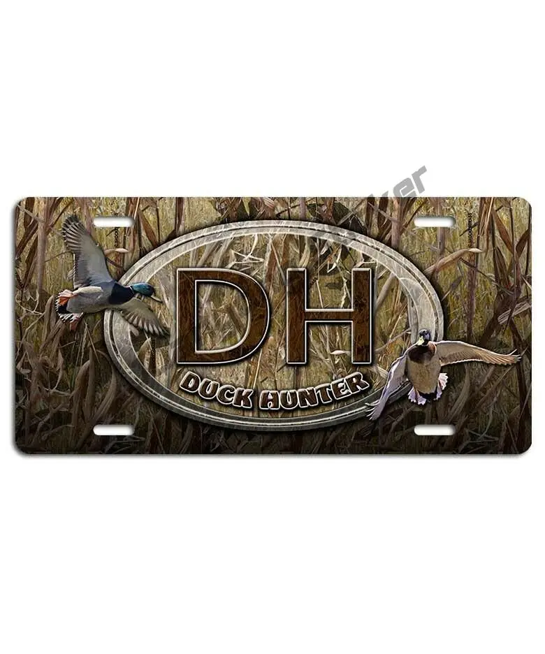 Duck Hunting License Plate Camouflage Vanity Swamp Grass Truck Tag USA Browning Graffiti Car Stickers Styling Accessories