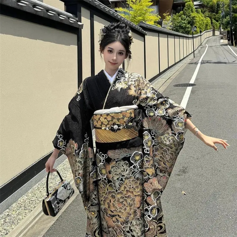 Nuevo y mejorado kimono japonés retro para niñas, ideal para retratos de estudio, cosplay y uso diario con temática informal.