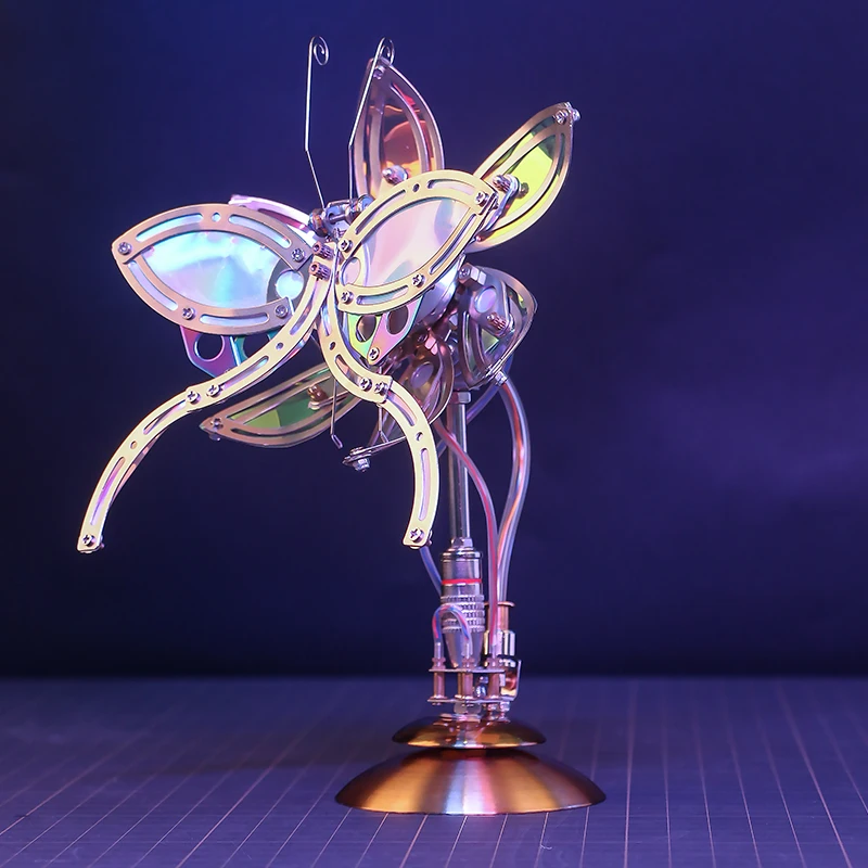 De oorsprong van mechanische bloemen, trendy speelgoedfiguren, metalen tafelornamenten voor huisdecoratie, meisjescadeaus, vlinderbasissen